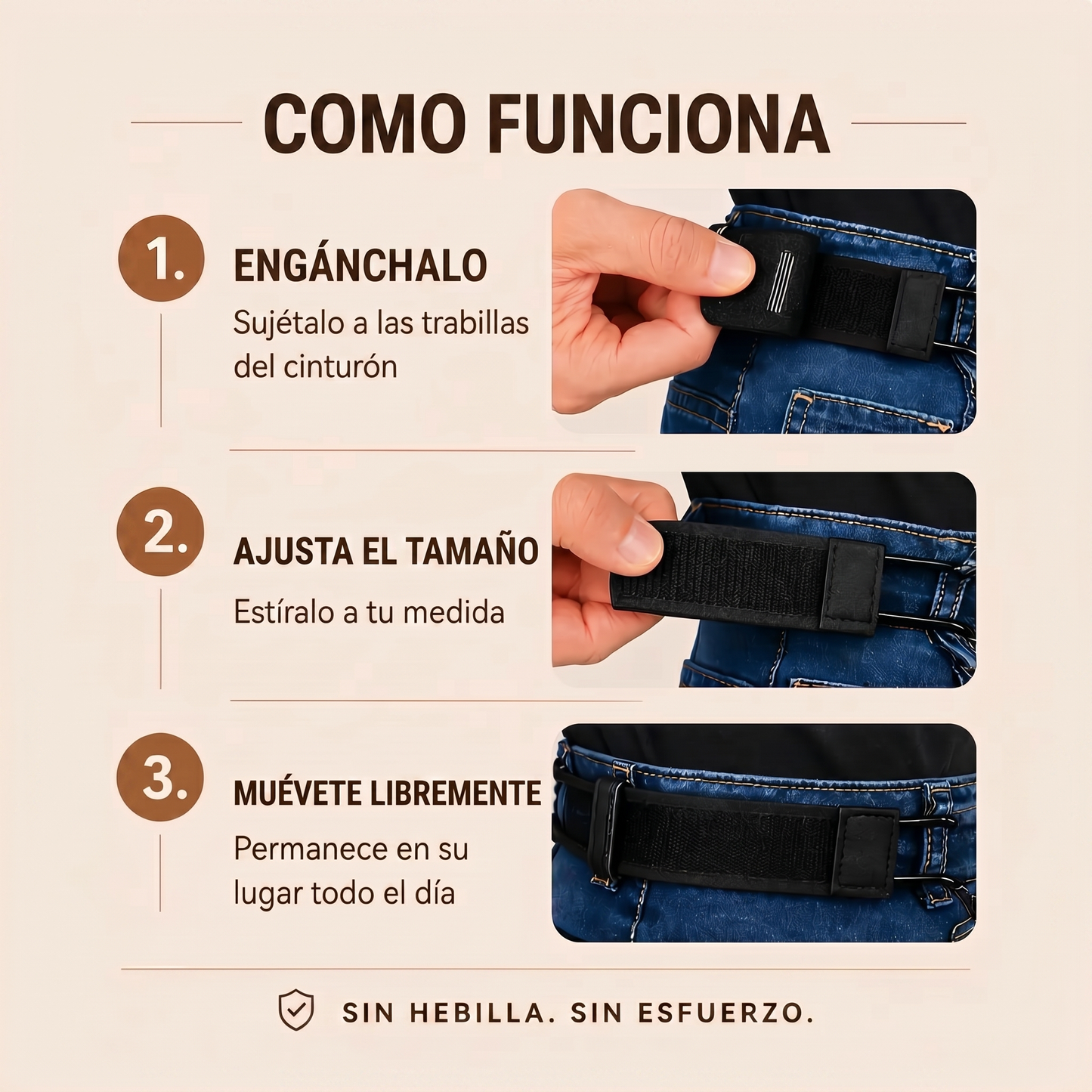 Cinturón sin hebilla